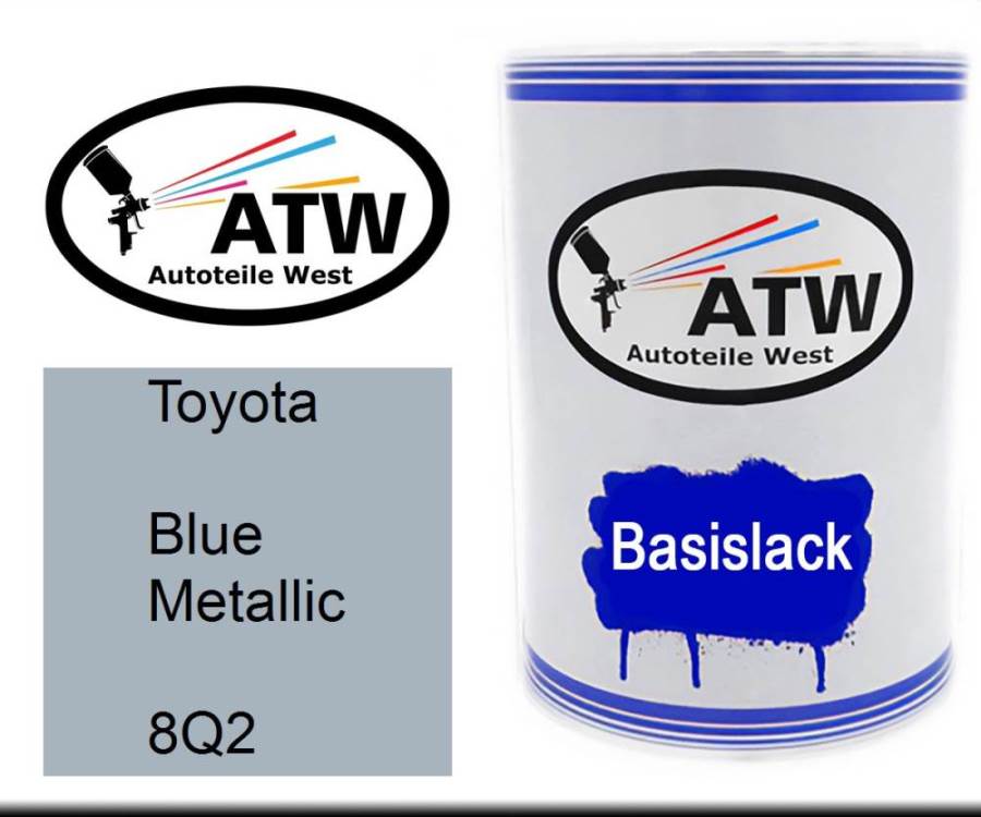 Toyota, Blue Metallic, 8Q2: 500ml Lackdose, von ATW Autoteile West.